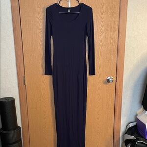 SHEIN Navy Long Sleeve Maxi Dress